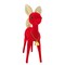 Cody Foster 12.0 Inch Kitschy Flocked Deer Red Christmas Figurine , Christmas Decor Gold Ear Tail Reindeer